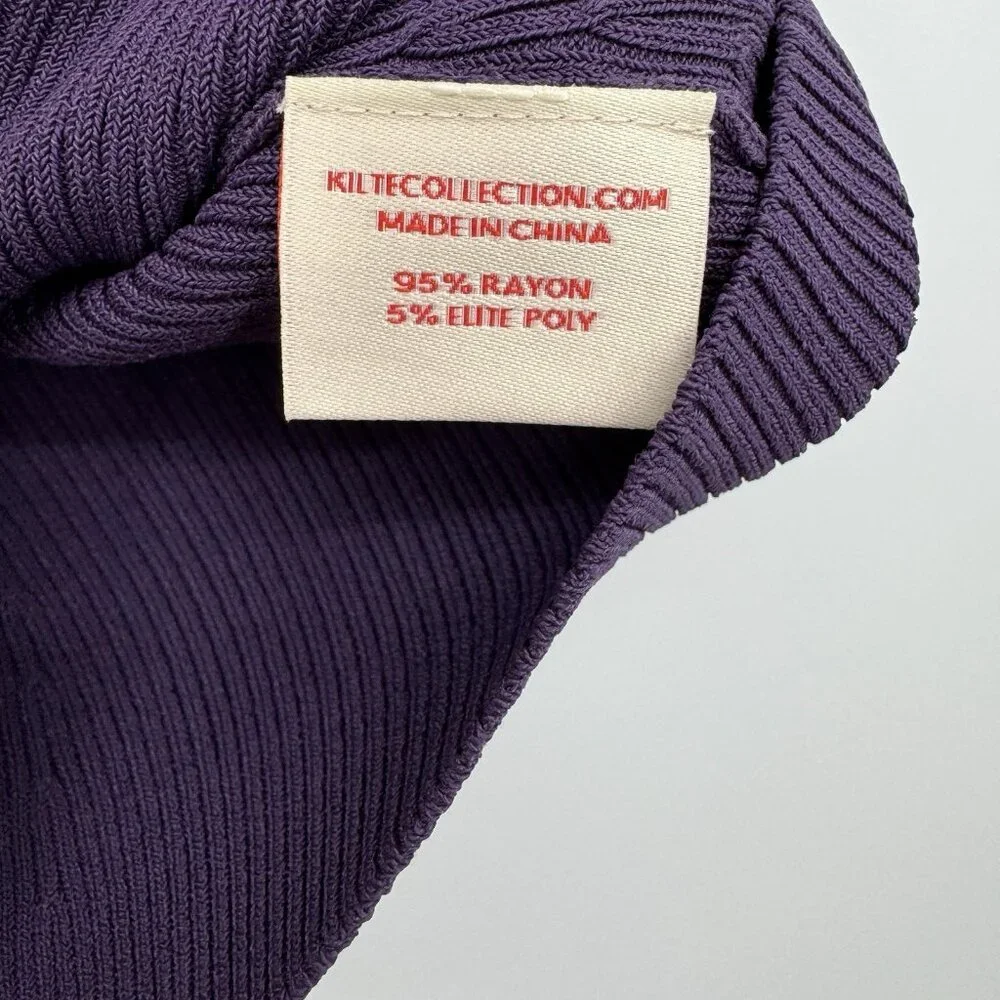 Kilte Collection The Katherine Rib Knit Tank Top size 3 L/XL Plum Purple Rayon - Picture 5 of 11